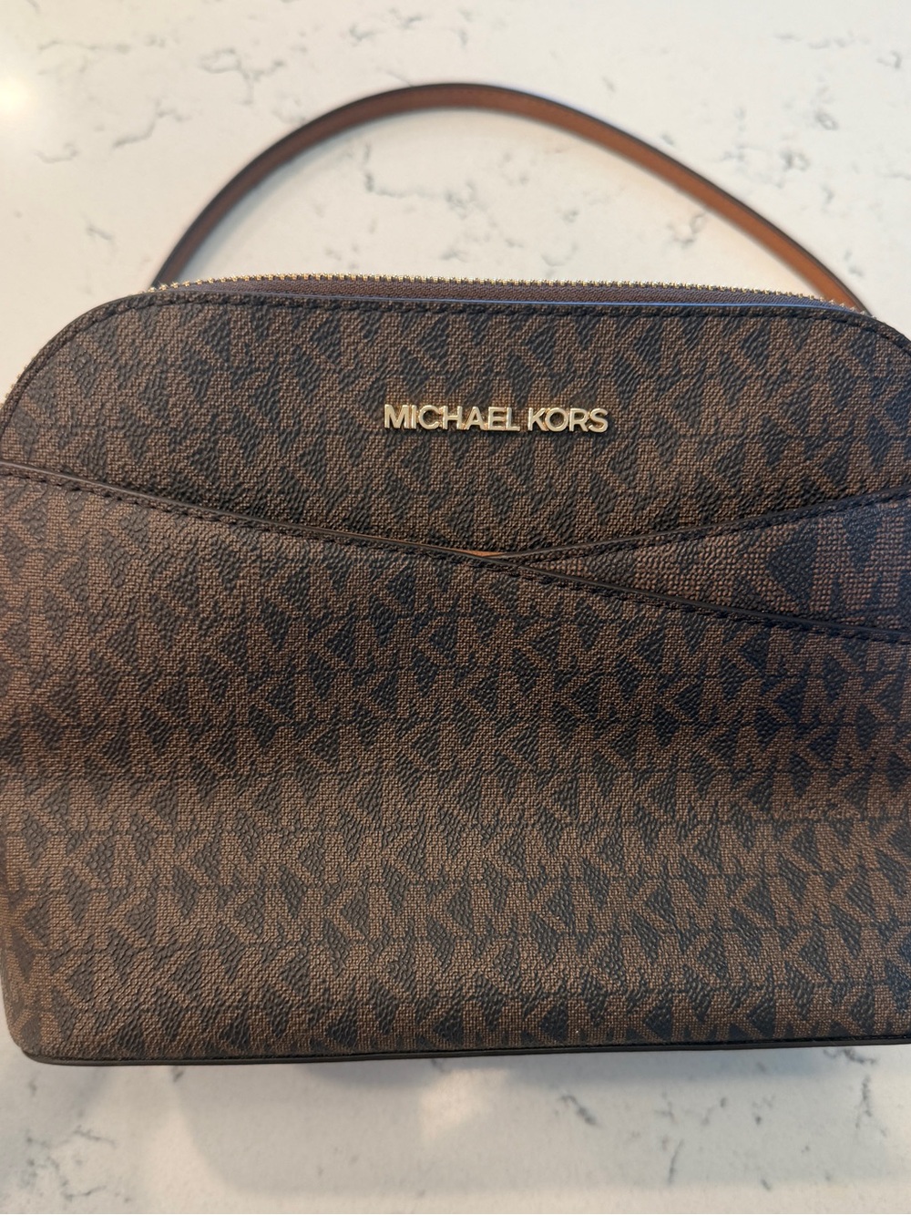 Michael Kors Jet Set Travel Medium Logo Dome Crossbody Bag